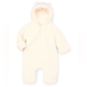Baby Teddy Fleece Pram with Hood — Ivory Lamb